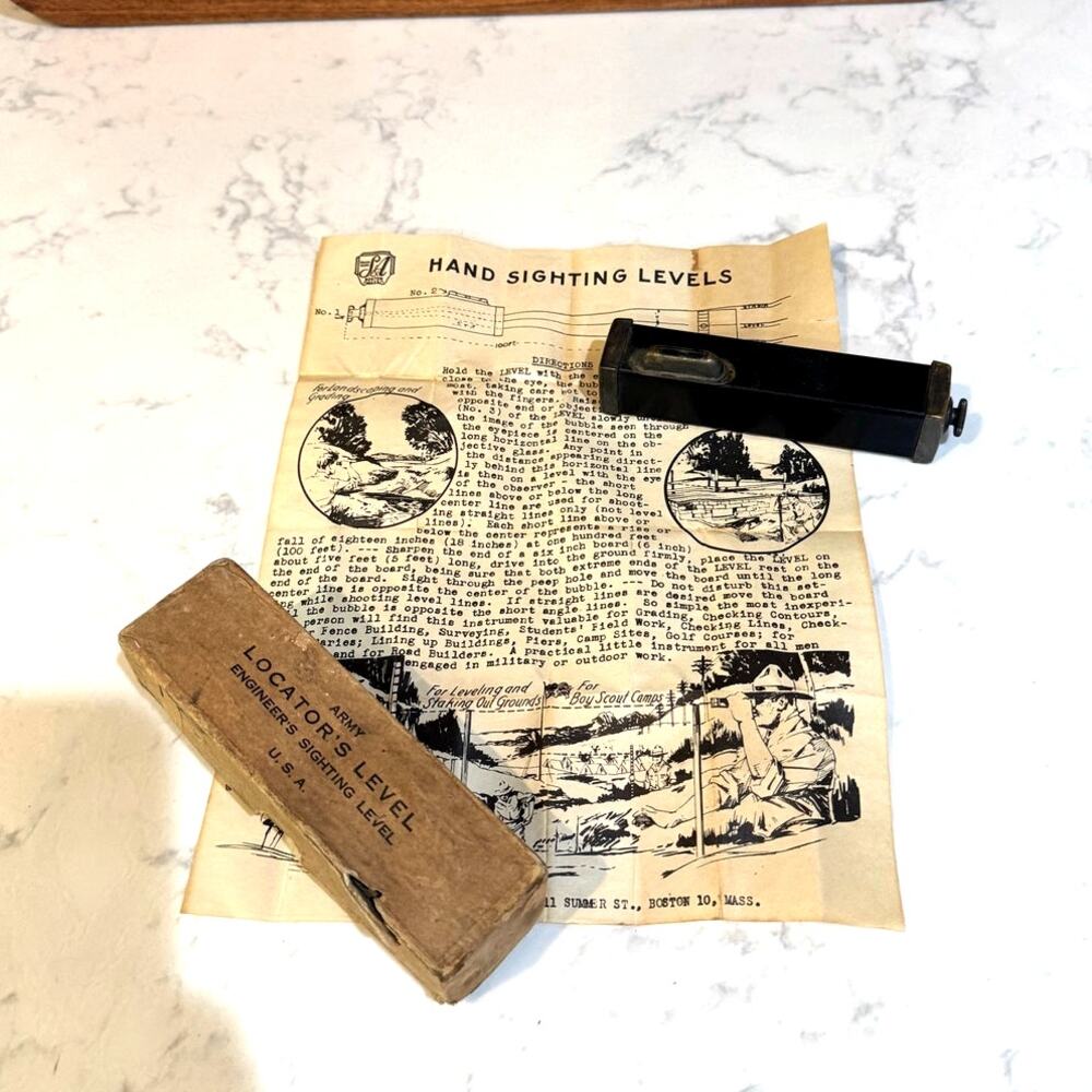 vintage Locator Army Engineer's Sighting Level, for surveying and construction